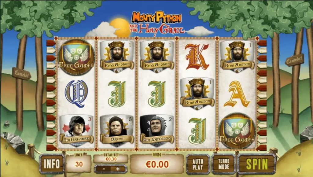 Gameplay of Monty Python and the Holy Grail slot