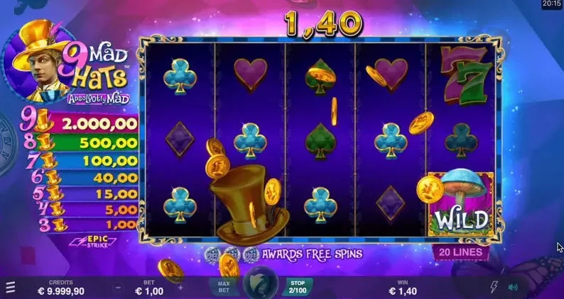 9 características do slot Mad Hats