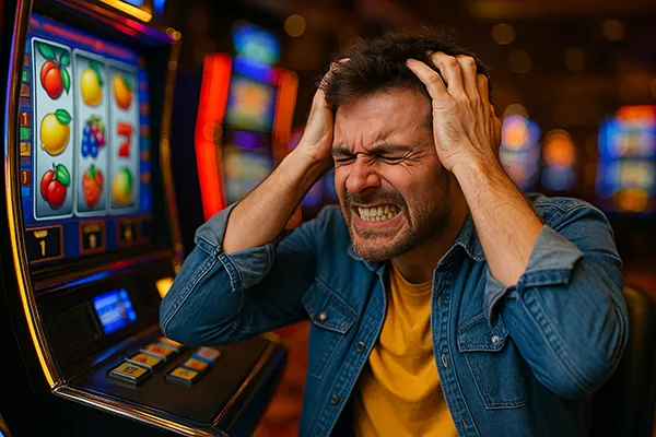 Emotional gambler portrait
